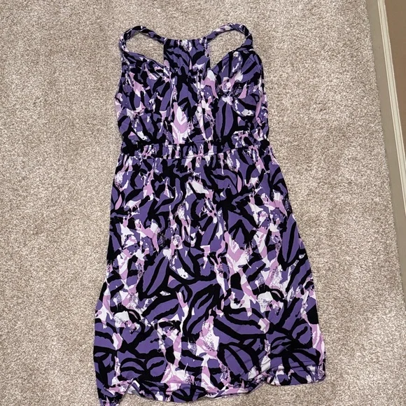 Glamour Abstract Purple and Black Midi Dress - Picture 5 of 5